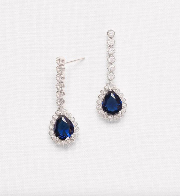 Navy blue earrings for on sale wedding