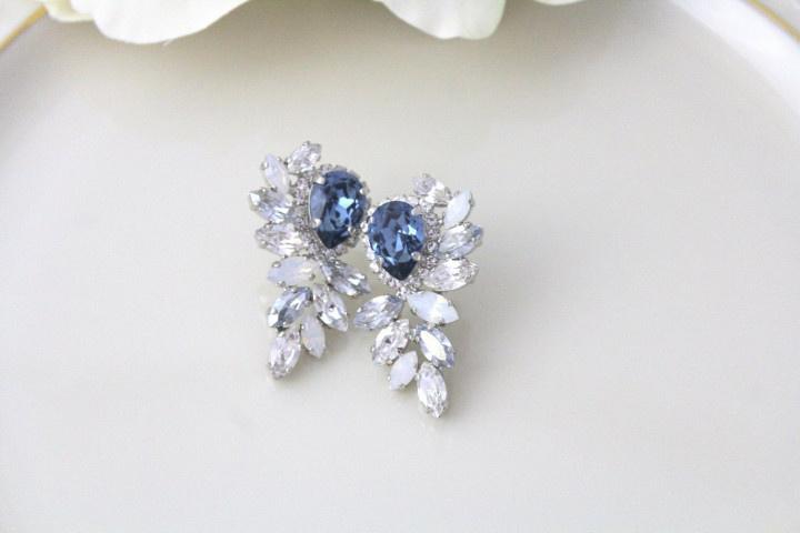 Blue earrings store for wedding