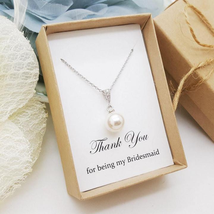 Bridesmaid Gift Necklace: Bridesmaid Proposal, Bridal Jewelry, Wedding  Gift, Wedding Jewelry, Maid of Honor, Pearl - Dear Ava