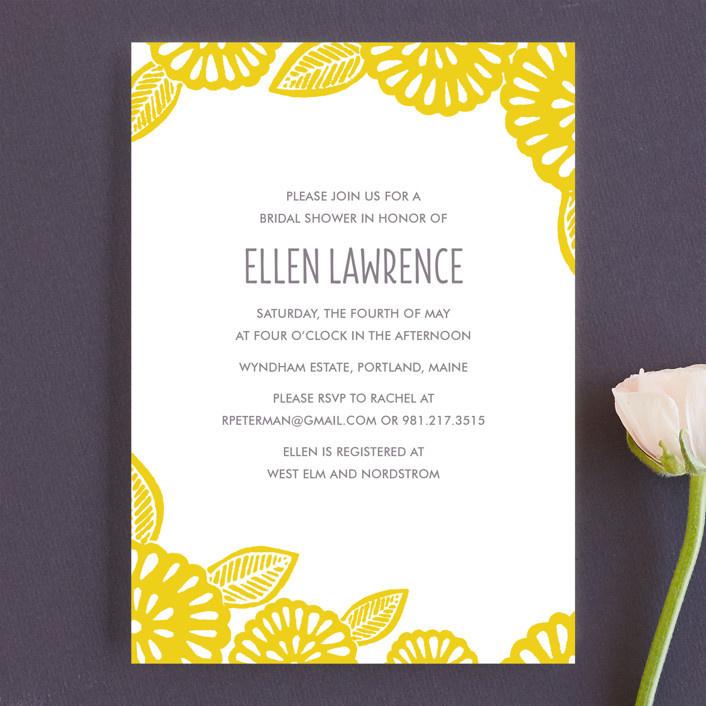 block floral invitation