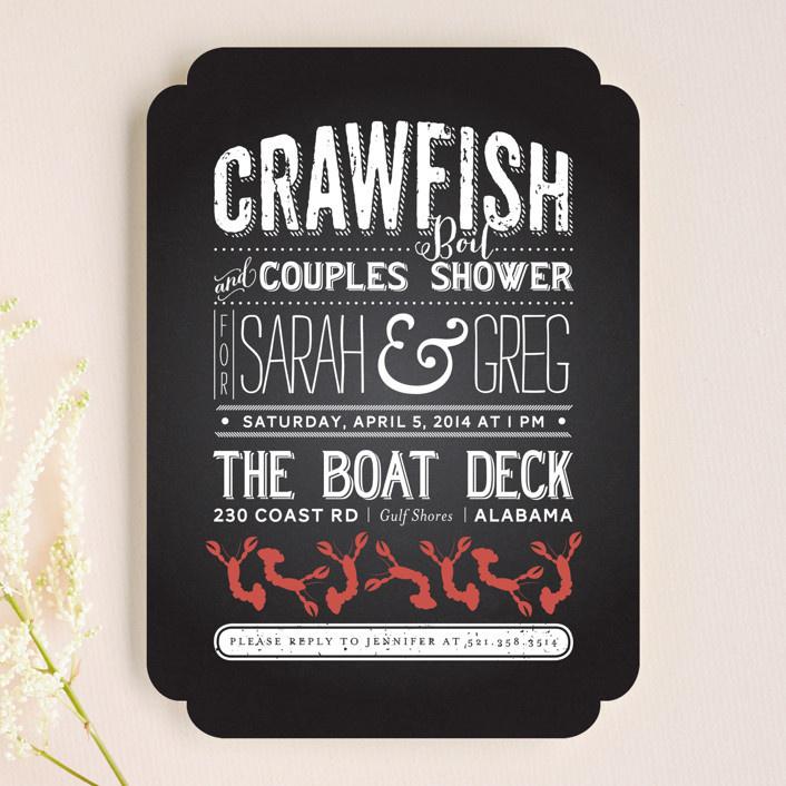 crawfish wedding invitation