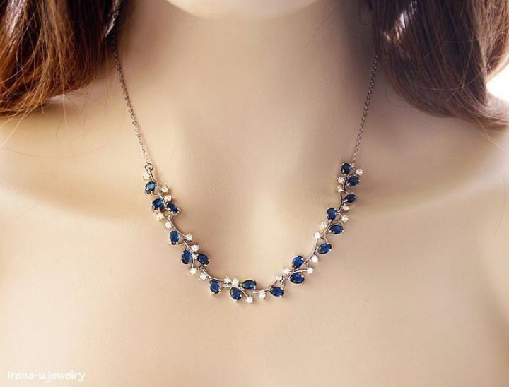 Blue on sale wedding necklace