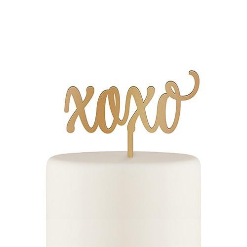 XOXO Rustic Wood Wedding Engagement Cake Topper 