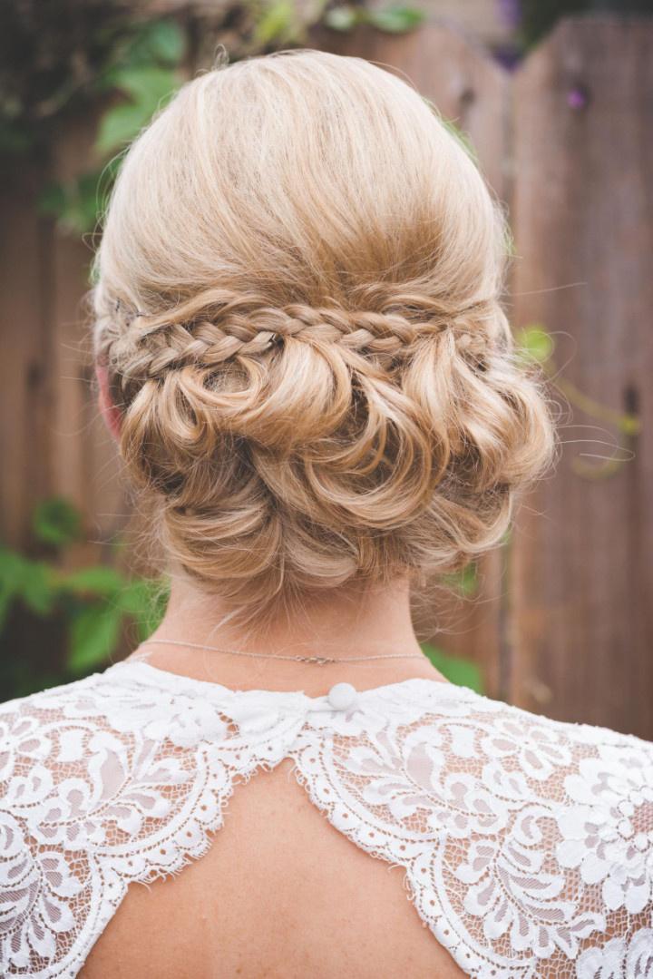 Bridal Hairstyle For Long Hair. Wedding Updo With Bun Of Braided Flowers -  YouTube