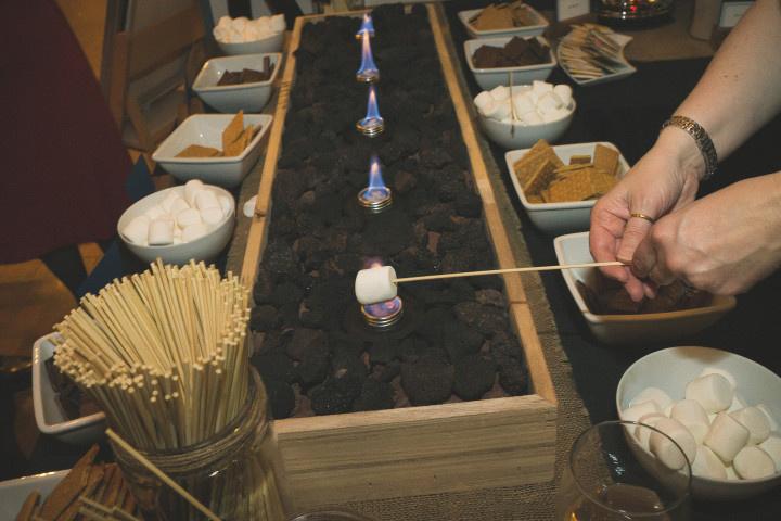 wedding reception build your own s'mores bar 
