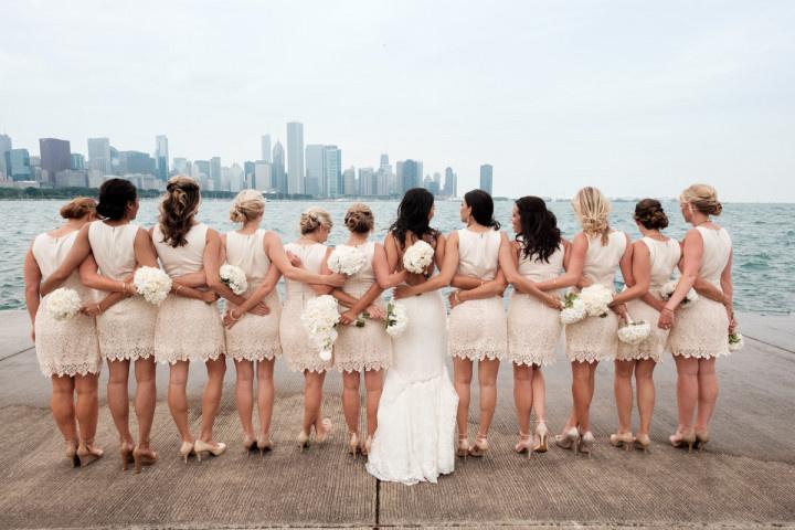 Ryan Davis Photography   <li>Bridesmaids in short dresses