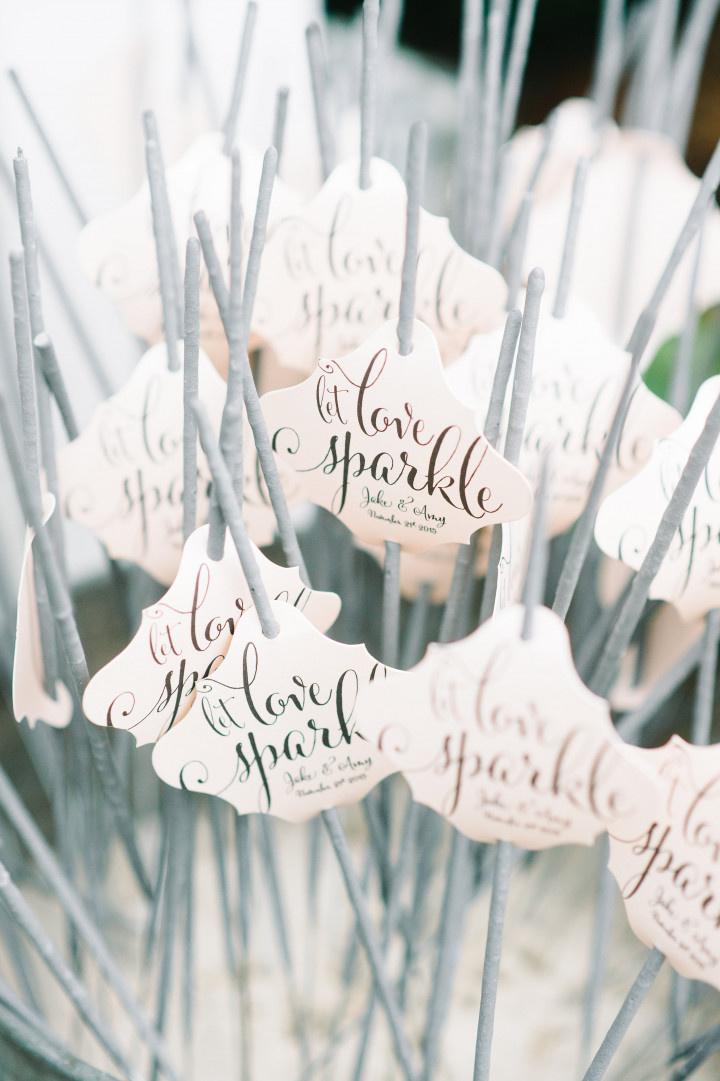 sparklers with calligraphy tags
