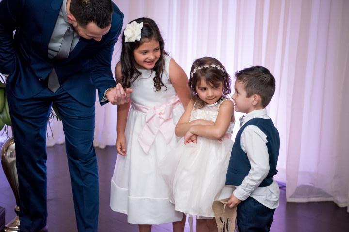 flower girls and ring bearer at wedding