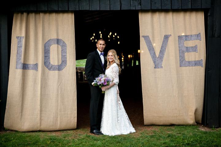 love sign at barn entrance