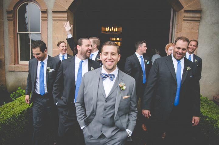groomsmen in gray suits 