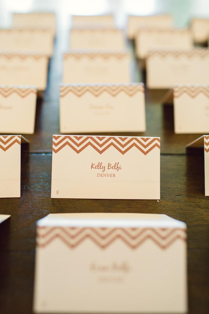chevron escort cards 