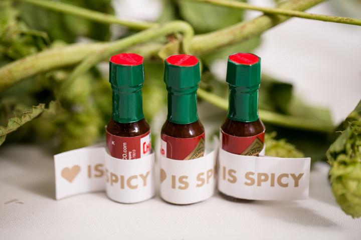Hot sauce wedding favors