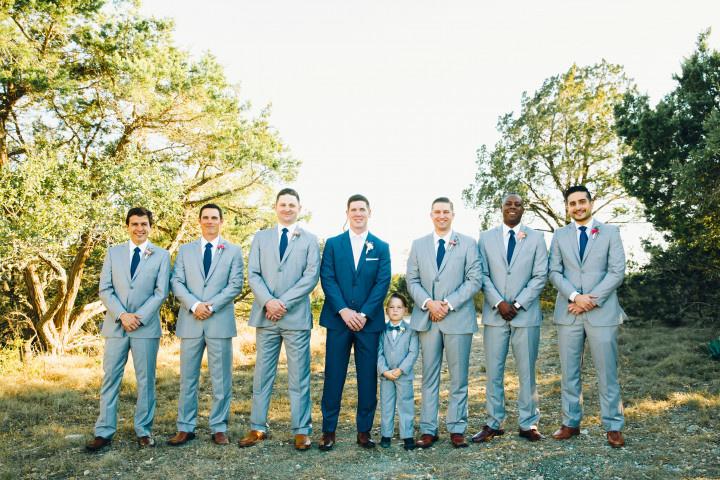 Groom wearing different suit to groomsmen best sale