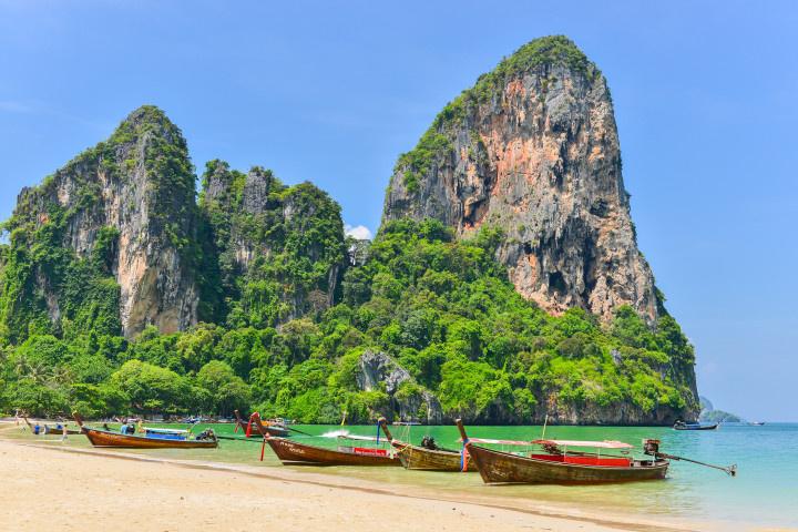 rocky beach area of Krabi, Thailand