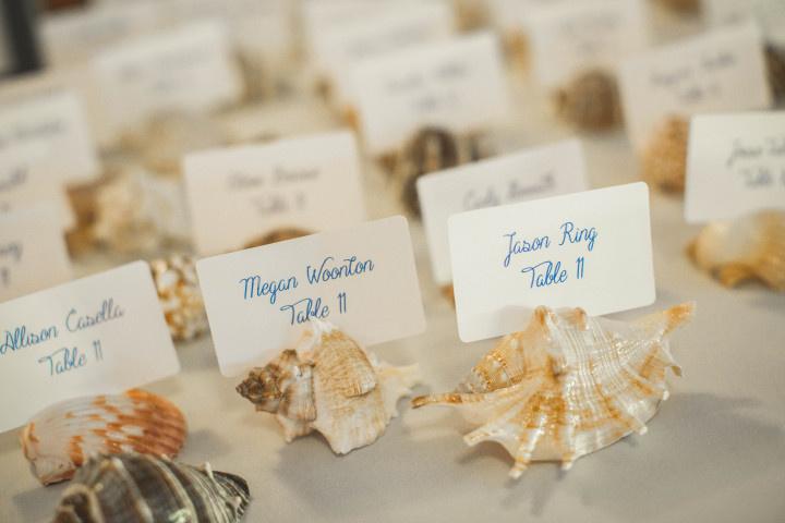 Seashell escort card holders