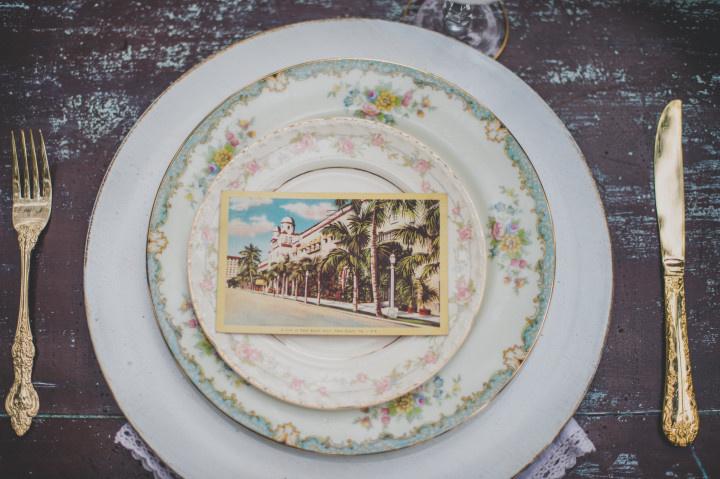 vintage wedding place settings