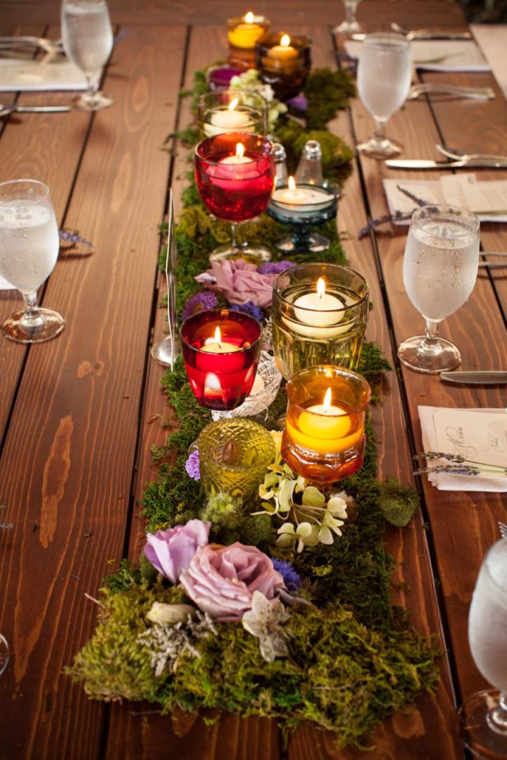 votive candle tablescape 