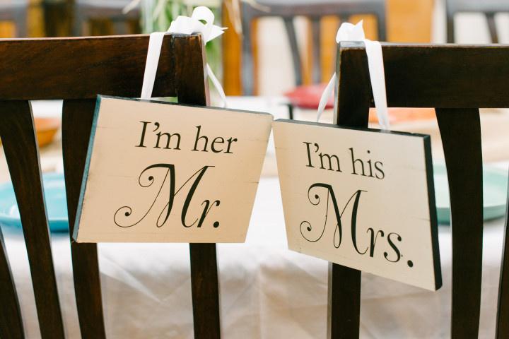 wedding reception chair signs 