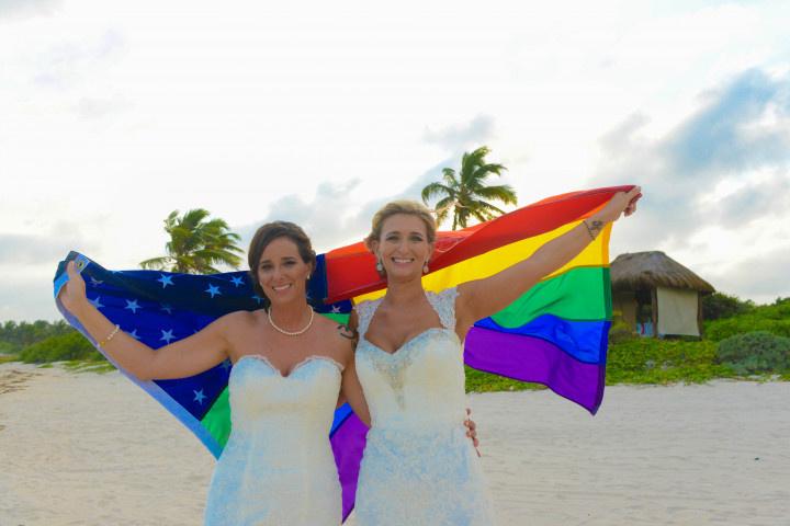 Queer rainbow wedding