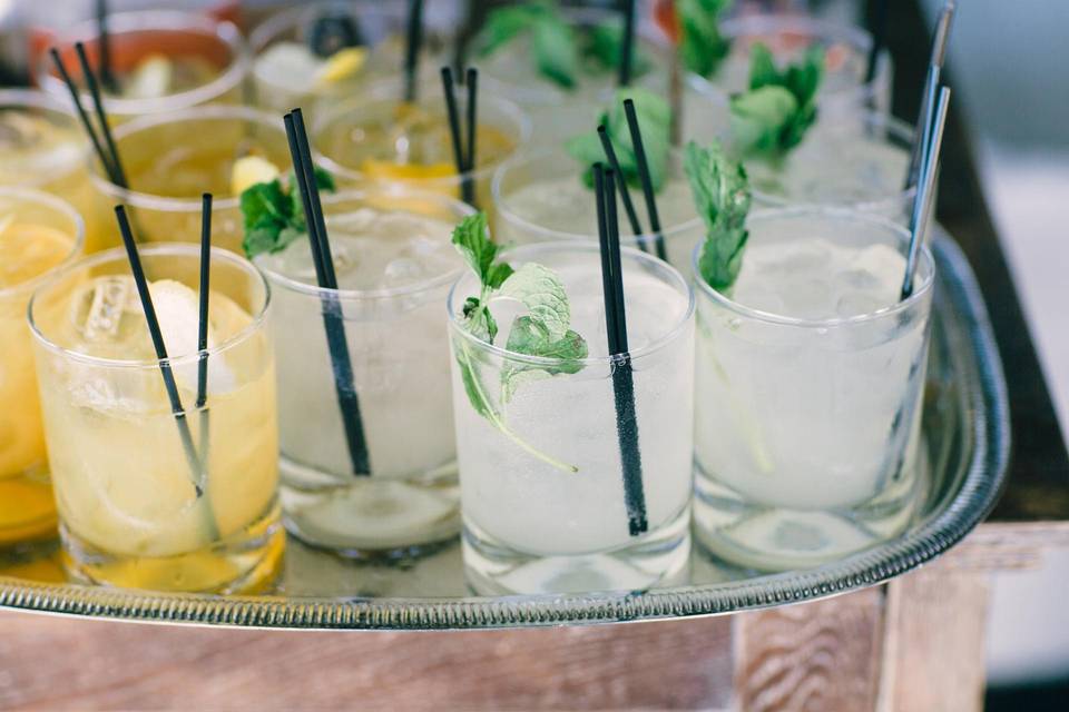 tray of cocktails