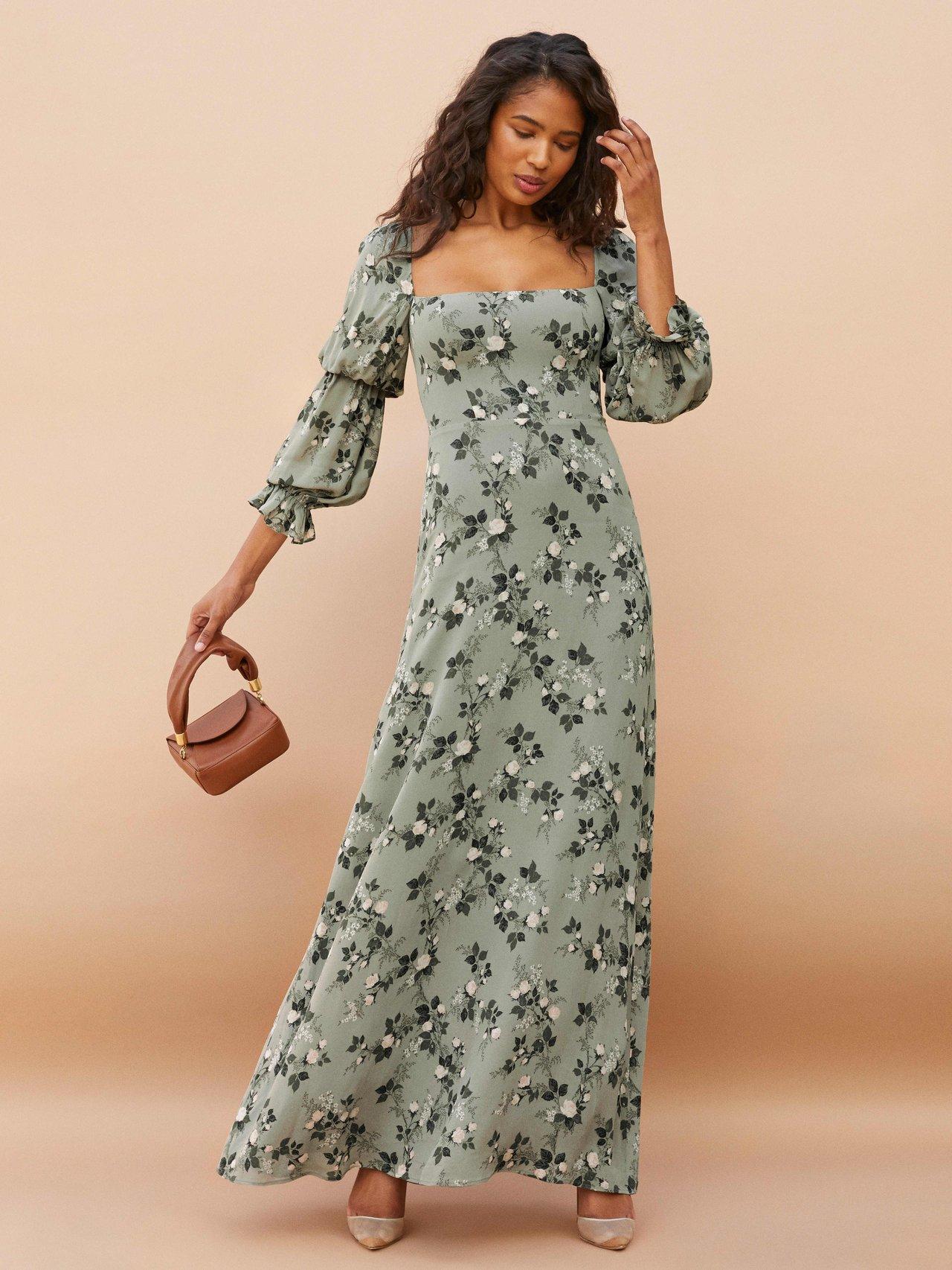 Floral bridesmaid dresses with sleeves