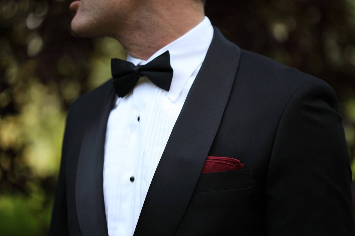 New Black Satin Bow Tie, Cummerbund and Clip on Tuxedo Suspenders