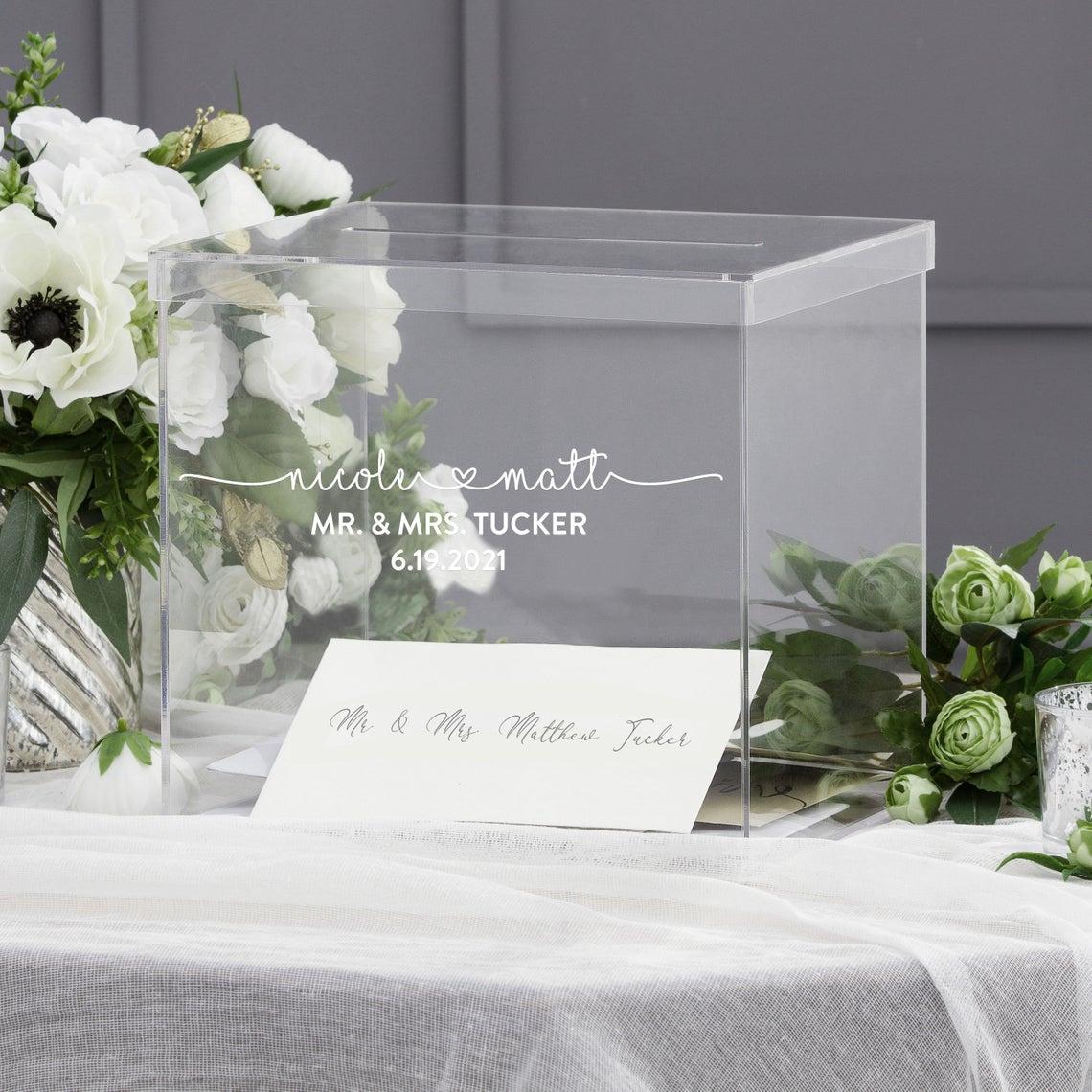 white wedding card box