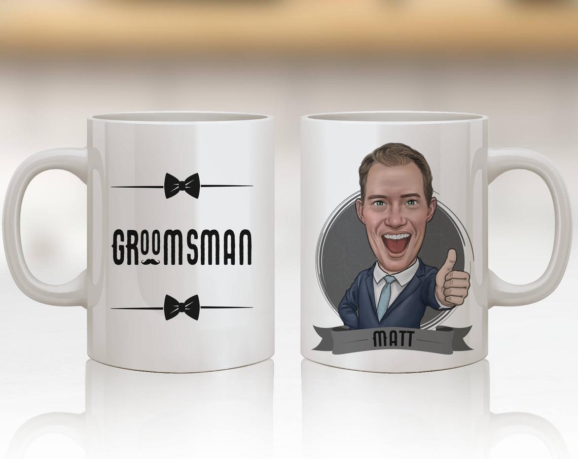 Custom Groomsman Gift Personalized Coffee Mug, Insulated Groomsmen