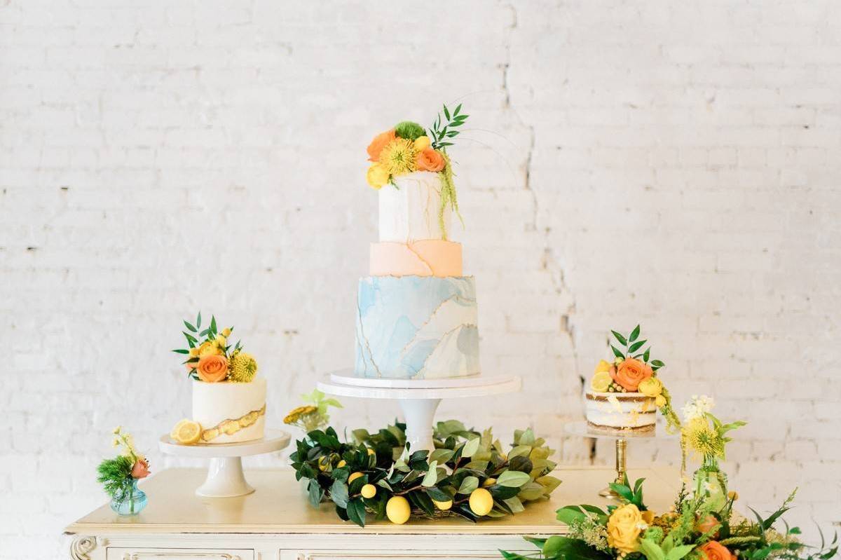 Four-Tier Nautical Themed Wedding Cake