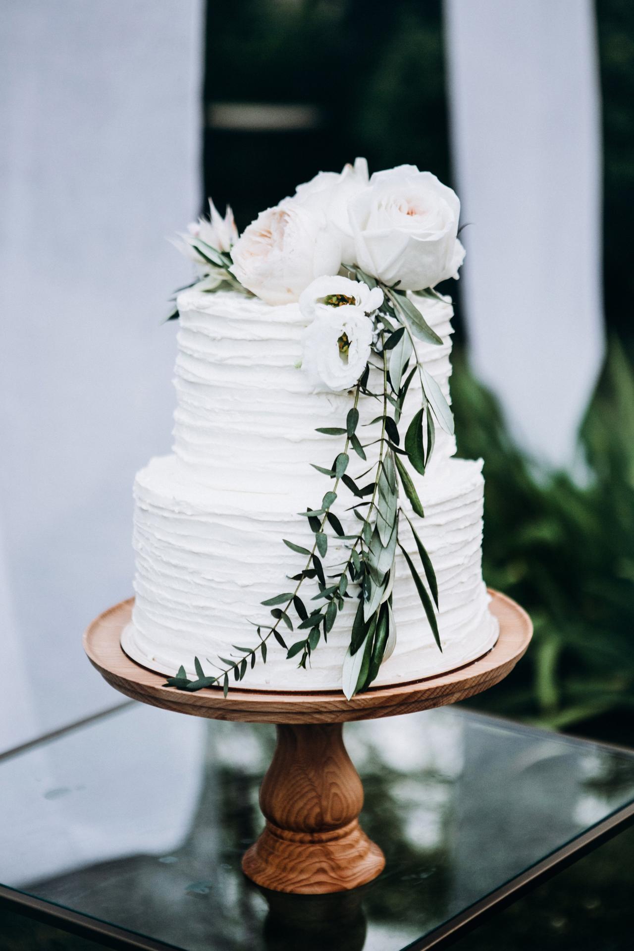 Barely Frosted Gold Leaf Canvas Cake (2-tier)