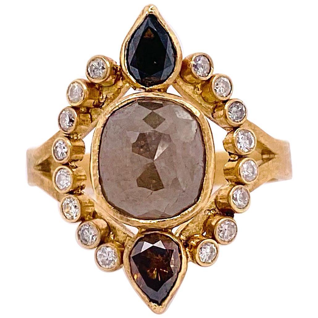 Gold Art Deco Ring, Raw Diamond Ring, Rough Diamond Ring, Promise Ring,  Anniversary Ring, Uncut Diamond Ring Natural Diamond, Raw Ring - Etsy