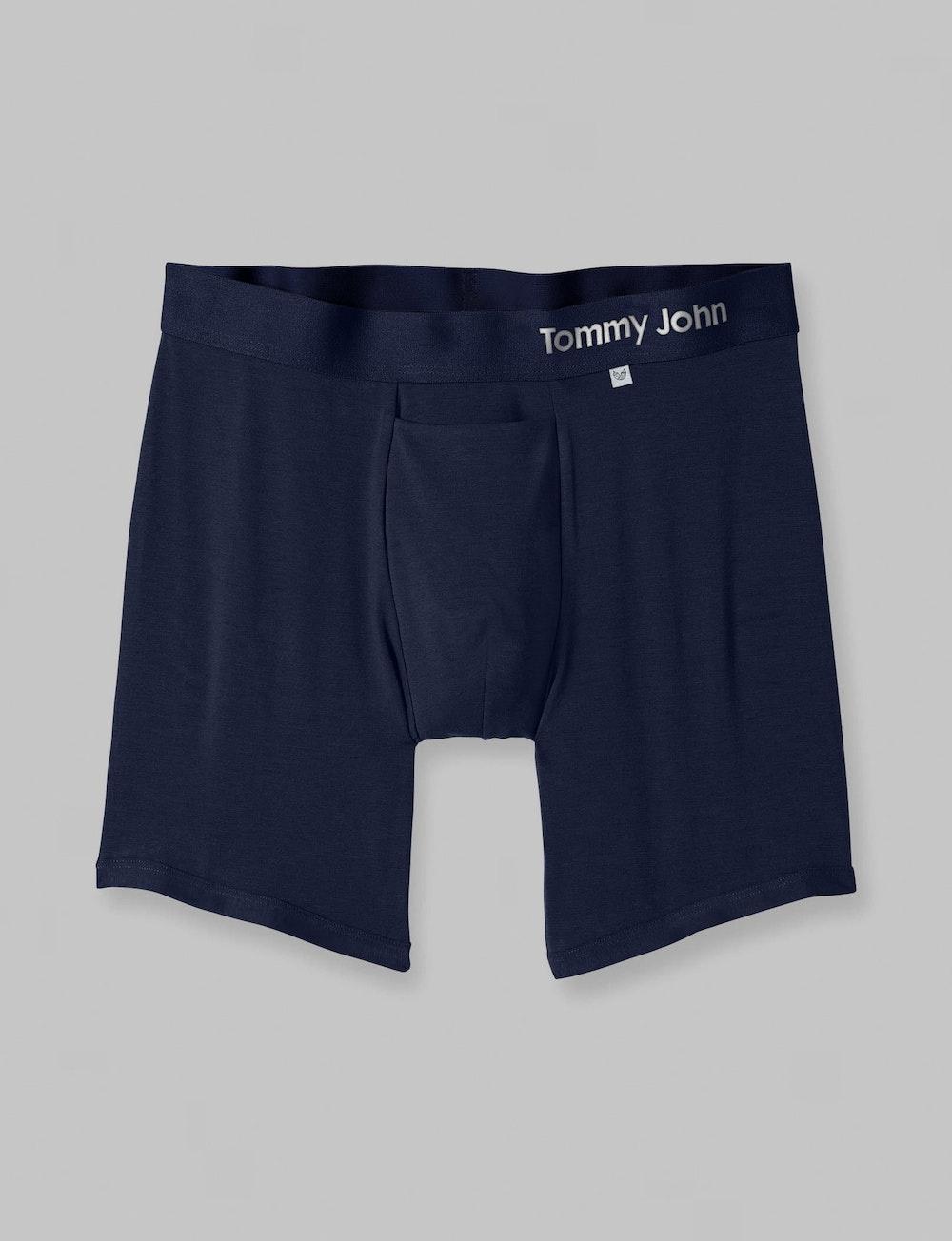 Tommy John Men's Boxer Brief 8” Underwear - Cotton Basics Boxers with  Supportive Contour Pouch