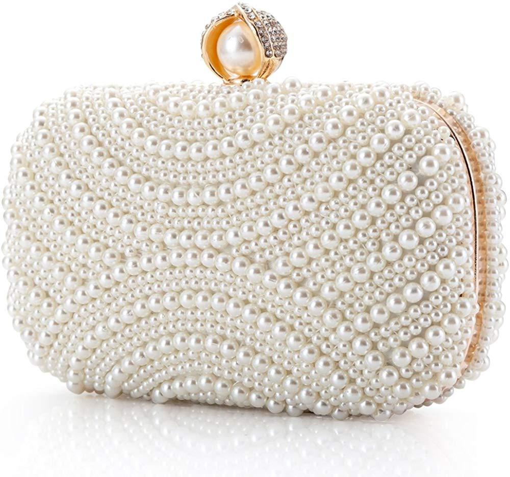 Pearl clutch bag, Pearl bag, Beaded clutch bag, bridesmaid bag, bridal bag, beaded bag, pearl purse, wedding clutch bag, pearl beaded bag