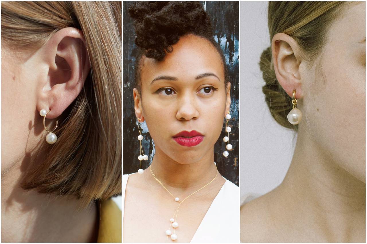 Unique Pearl Bridal Earrings