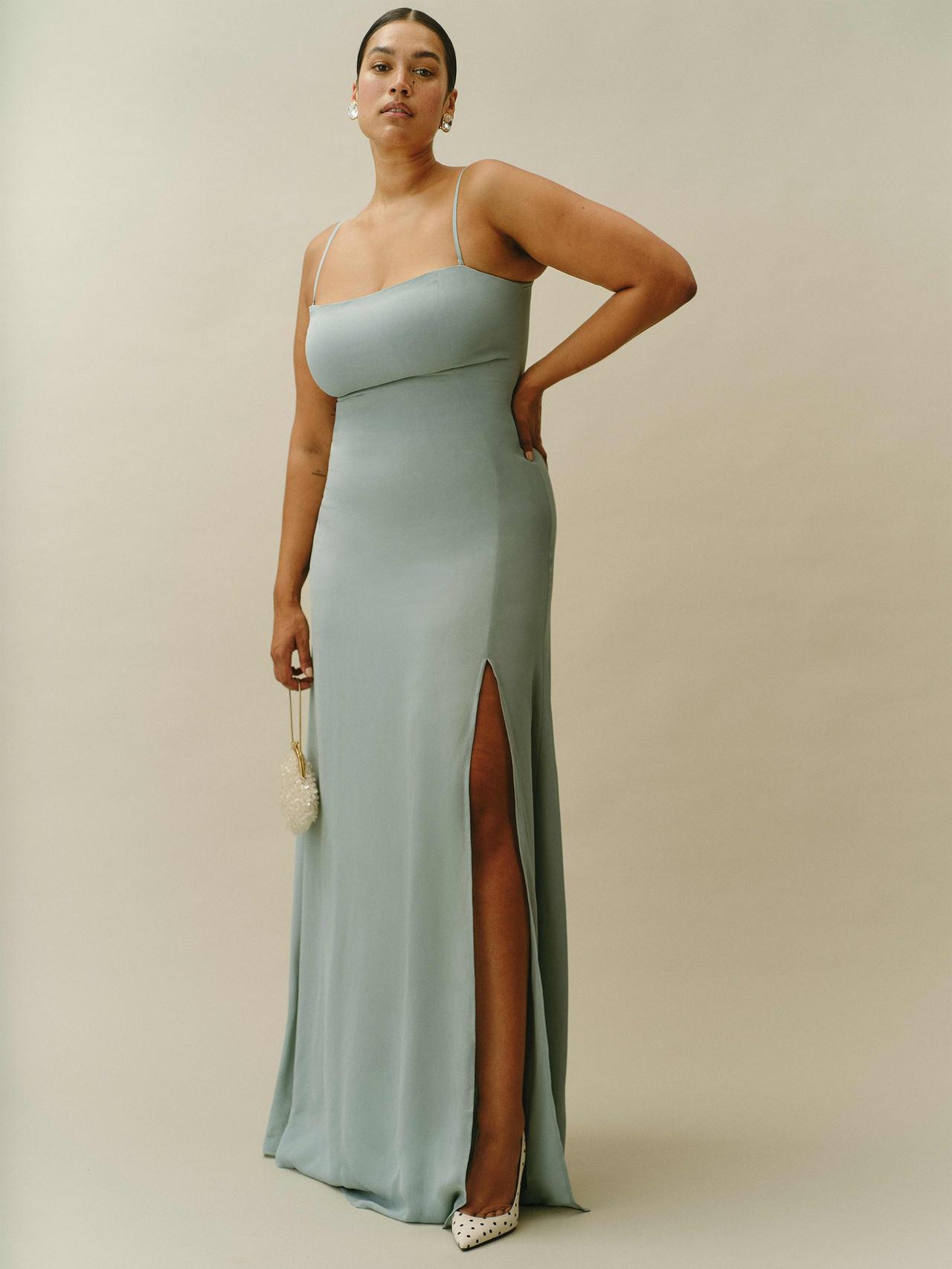 Sage maxi spring wedding guest dress