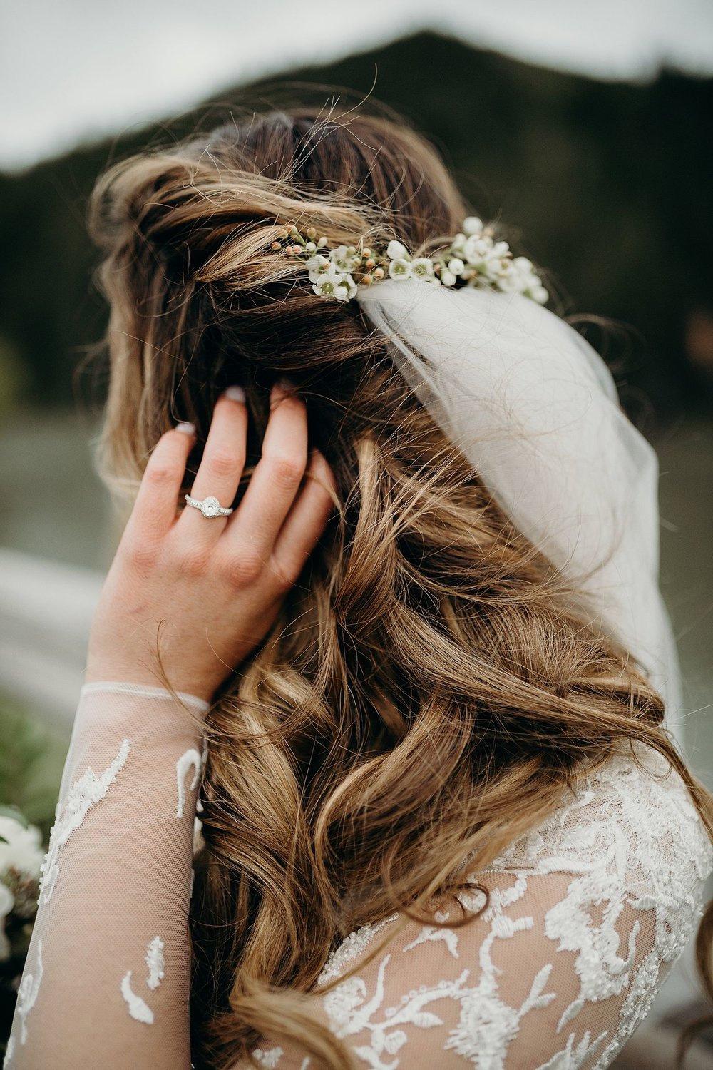 Lace Headband with Veil, Wedding Hair Accessories, Bridal Veil Headband with Rhinestone, Bridal Headpiece with Veil | TaLanaLita