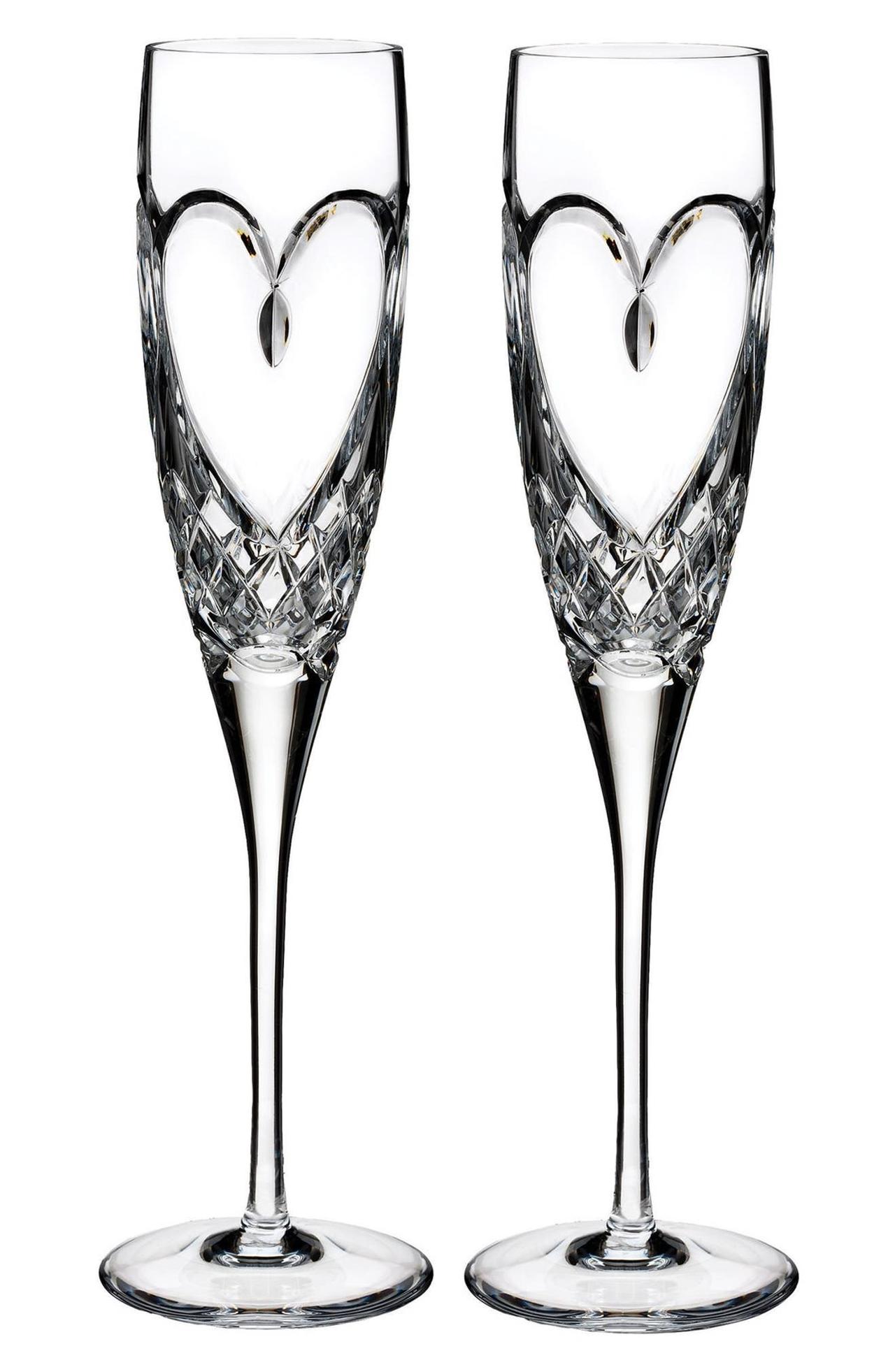 2-piece Creative Champagne Glass Set Wedding Crystal Glasses Heart