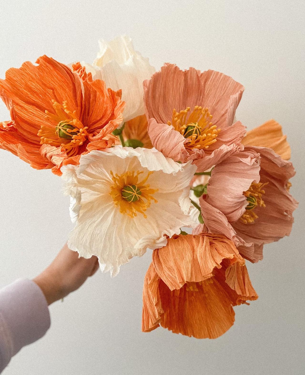 Pretty poppies made out of paper traditional first anniversary gift