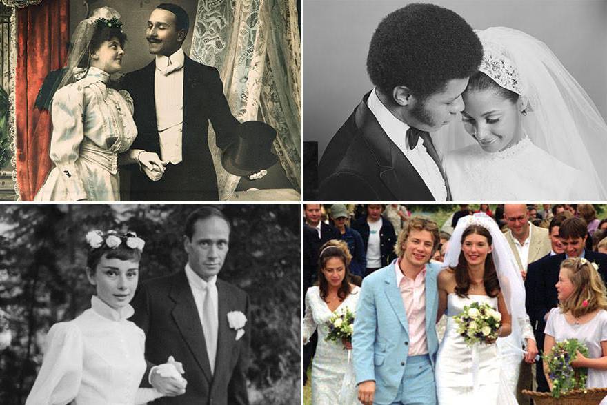 Celebrity Bridal Fashion: Then & Now