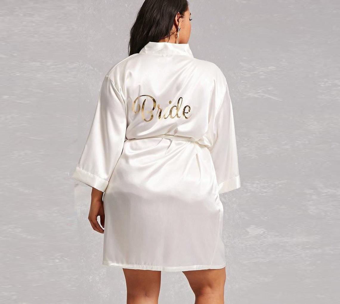 Custom bride robe and Nightgown Set, bridal robe puff long sleeve