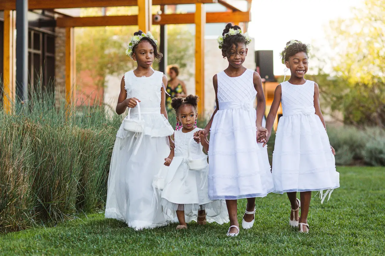 flower girl and bridesmaid