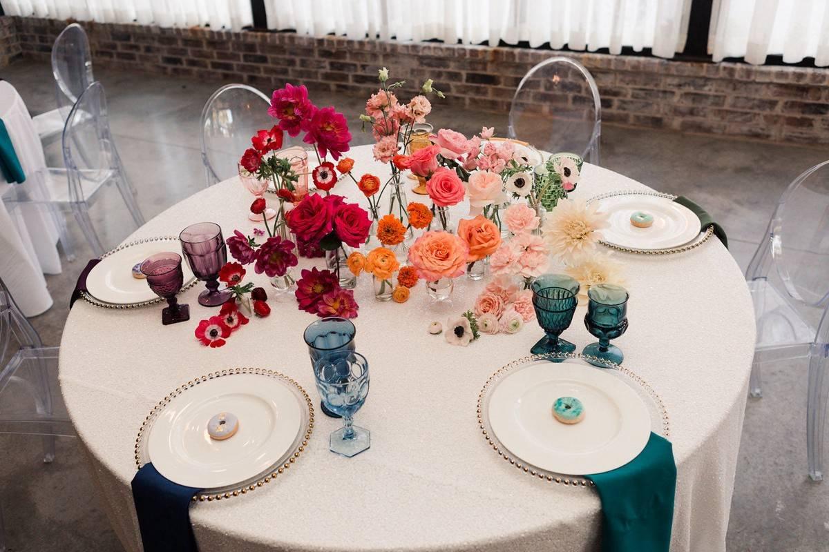 rainbow wedding centerpiece ideas