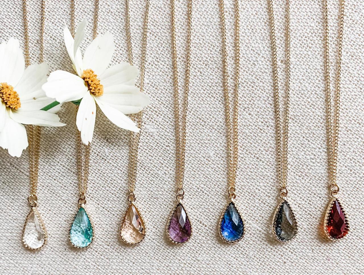 Teardrop Necklace, Layered Necklace, Bridal Jewelry