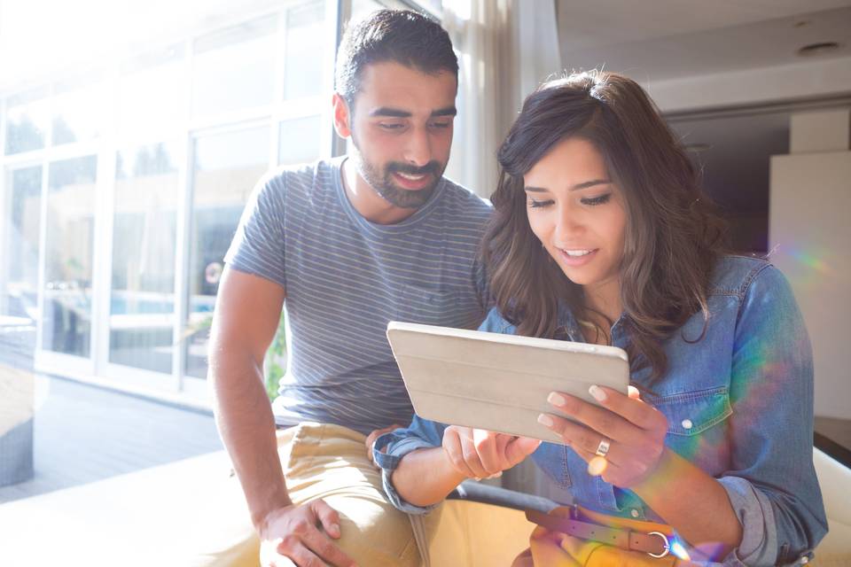 couple on tablet