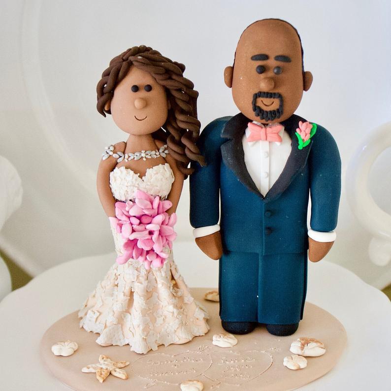 black wedding cake toppers