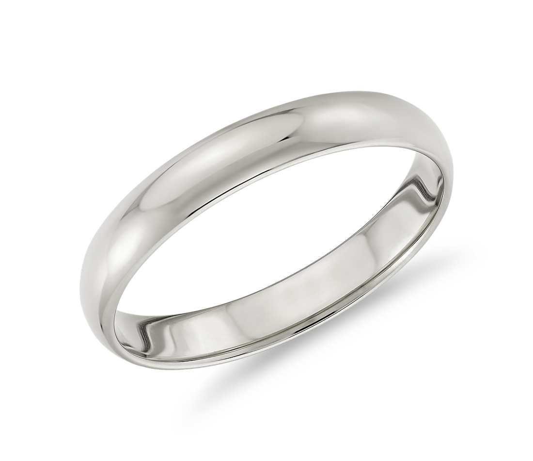 Women's 8mm Wide Tapered 14K White Gold Plain Band Ring