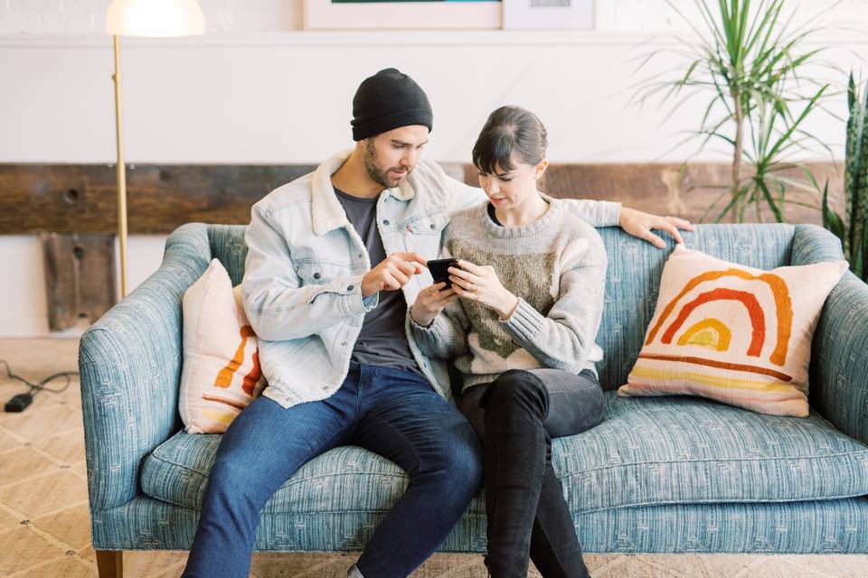 couple planning wedding