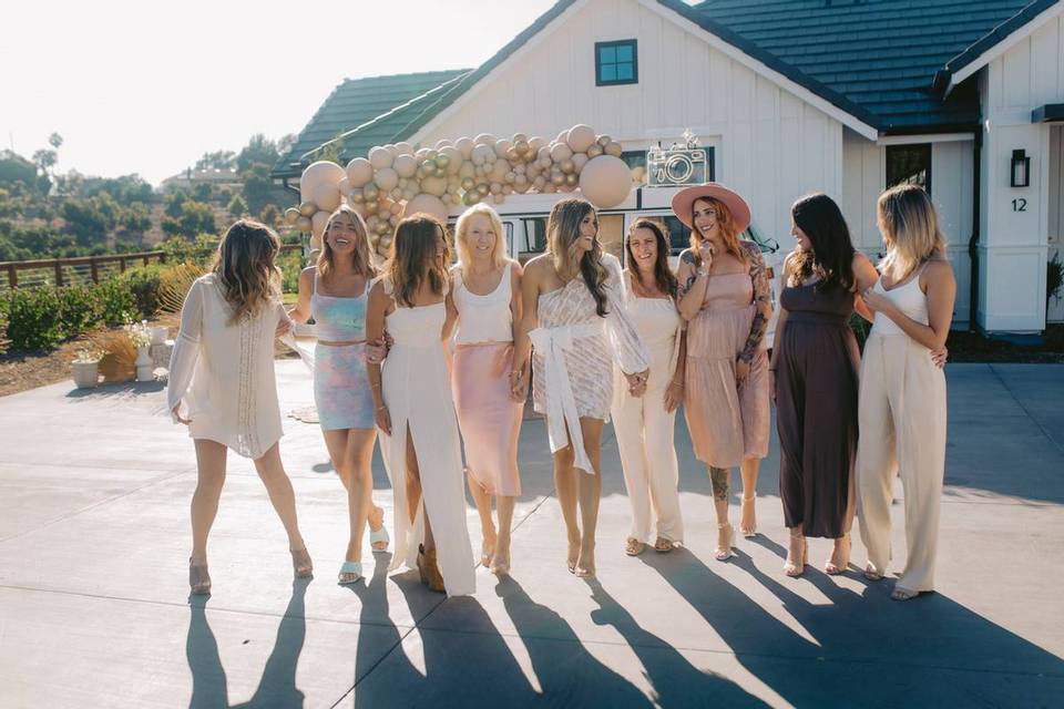 bridal party at bridal shower