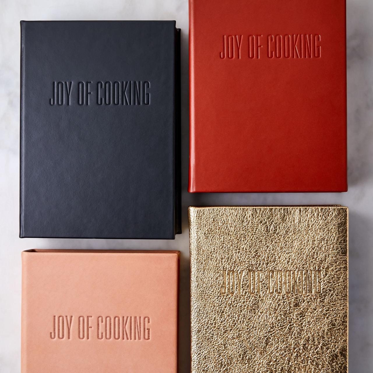 Beautiful leather-bound Joy of Cooking book first anniversary gift idea