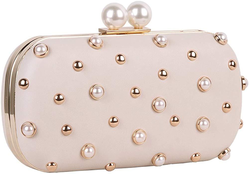 M10M15 Women Pink Satin Clutch Purse Small Evening Bag with  Pearl Closure for Party Wedding : Clothing, Shoes & Jewelry